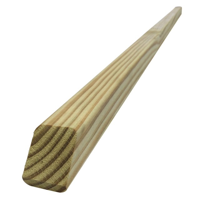 The Go Build 2 in. x 2 in. x 42 in. Pressure Treated Lumber is shown from a low angle on a white background, featuring visible grain—ideal for ground contact and outdoor uses.